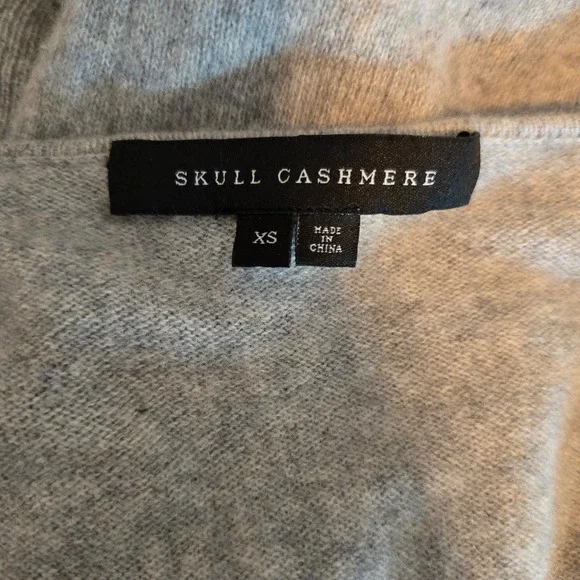 360 Skull Cashmere Cardigan Kenya Sweater Womens XS Gray Boho Cowgirl - Picture 3 of 5
